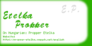 etelka propper business card